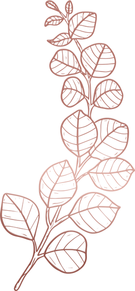 Metallic Monoline Rose Gold Eucalyptus Stem